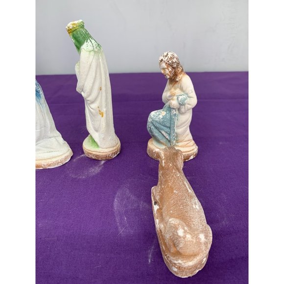 Vintage Chalk Wear Nativity Replacement lot set six pieces - Picture 6 of 12